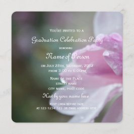 Invitación Hermosa fiesta de graduación de flores de magnolia