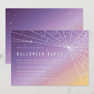 Invitación Hermosa fiesta de halloween de araña espumosa
