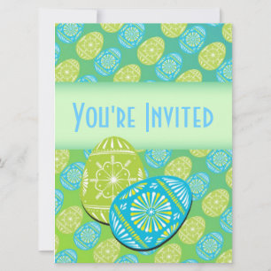 Invitación Hermosa fiesta de huevos de Pascua - Personalizabl