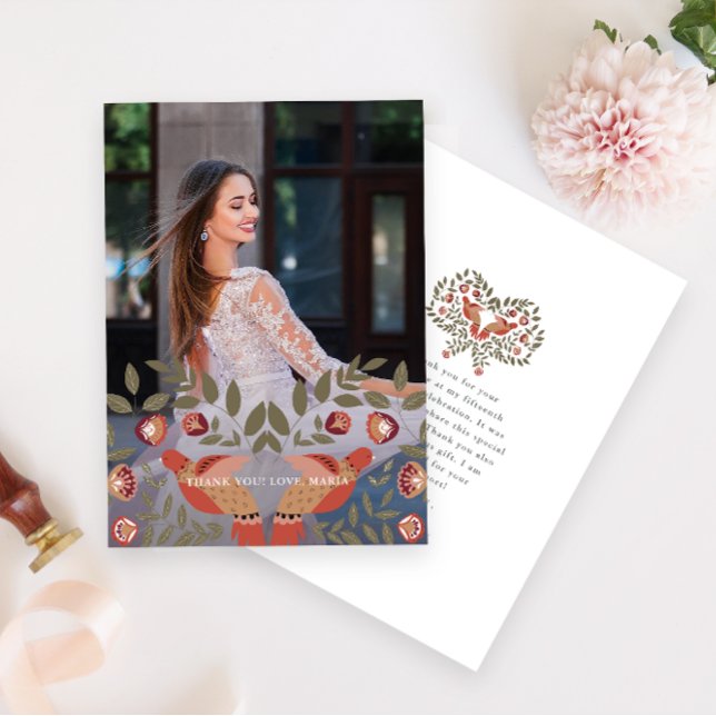 Invitación Hermosa Fiesta de Quinceanera Gracias Foto (Subido por el creador)