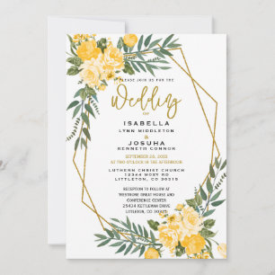 Invitación Hermosa flor amarilla