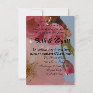 Invitación Hermosa Flor de Aloha Hawaiana Rosa Boda