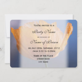 Invitación hermosa flor de amapola amarilla silvestre de prim