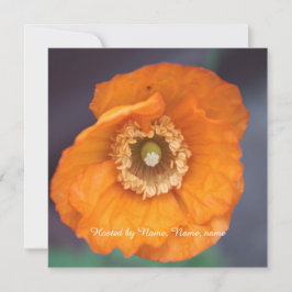 Invitación hermosa flor de amapola silvestre dorada para toda