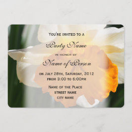 Invitación Hermosa flor de narciso amarillo, blanco de primav