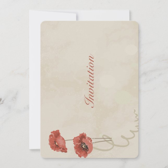 Invitación Hermosa flor rosa (Anverso)