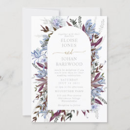 Invitación Hermosa flor silvestre púrpura azul