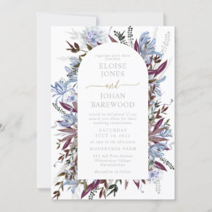 Invitación Hermosa flor silvestre púrpura azul