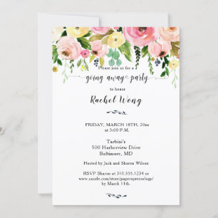Invitación Hermosa floral de Rubor se desvía de foto Fiesta