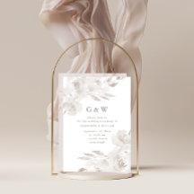 Hermosa floral neutra con monogramos Boda