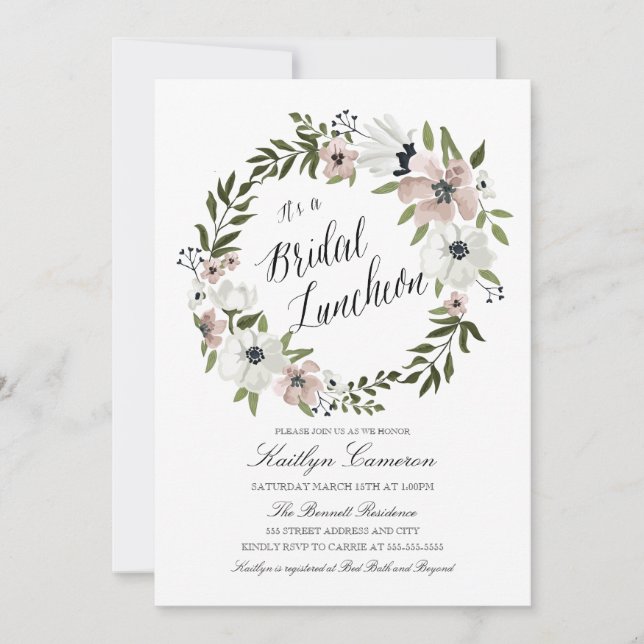 Invitación Hermosa floral - Noche nupcial (Anverso)