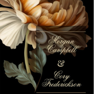 Invitación Hermosa floral romántica oscura del viejo mundo