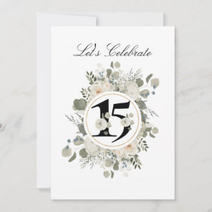 Invitación Hermosa floral tradicional 15 ANIVERSARIOS