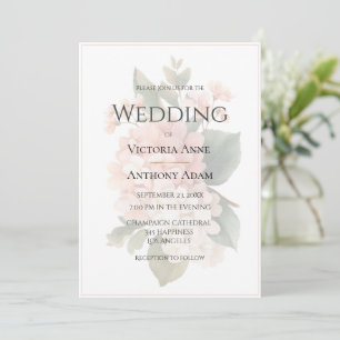 Invitación Hermosa fonía de flores elegante matrimonio