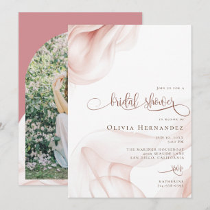 Invitación Hermosa foto de ducha de novia en Rubor
