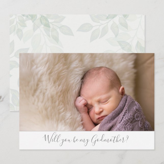 Invitación Hermosa foto de mi padrina (Anverso / Reverso)