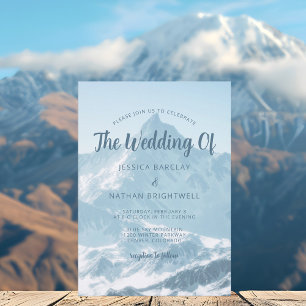 Invitación Hermosa fotografía de montaña Boda de invierno