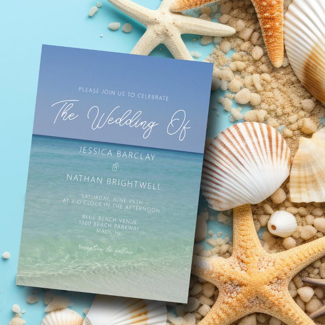 Invitación Hermosa fotografía de playa Boda marítimo (Subido por el creador)