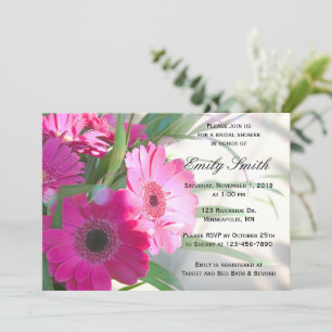 Invitación Hermosa Gerbera Rosa Daisy Floral Bridal Ducha