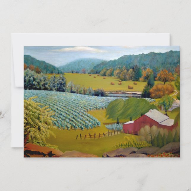 Invitación Hermosa granja Vineyard Cumpleaños (Anverso)
