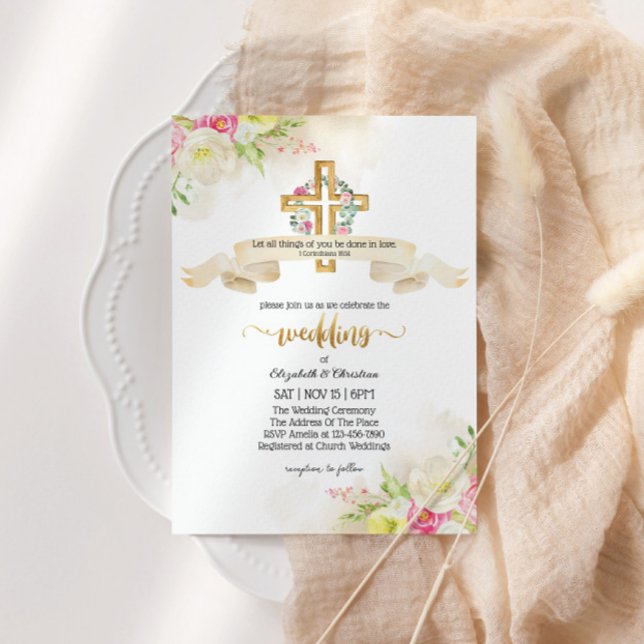 Invitación Hermosa iglesia cristiana de citas Boda (Subido por el creador)