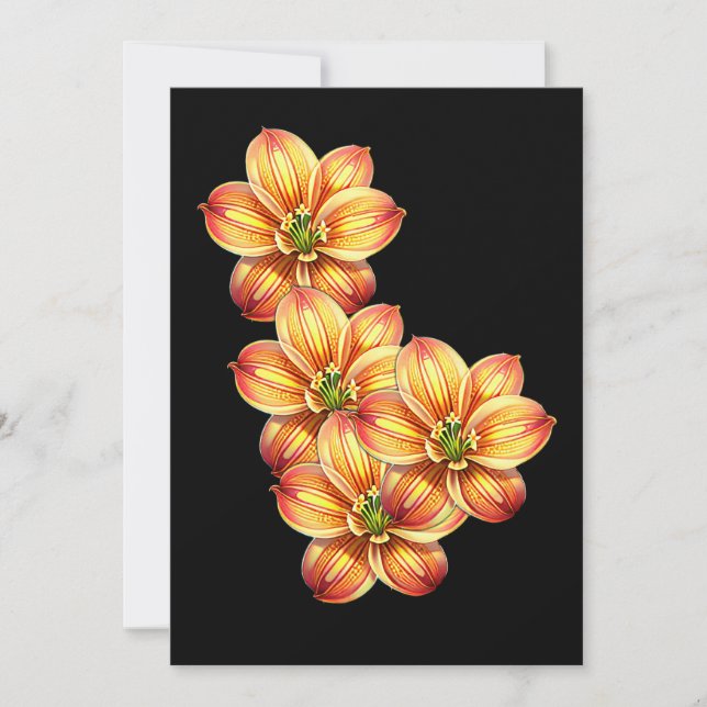 Invitación Hermosa Lily Dorada (Anverso)