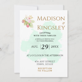 Invitación Hermosa Lime Green 💚 Elegante Boda Boho