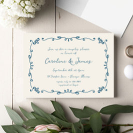 Invitación Hermosa mano Ilustrada Parejas Ducha Bridal