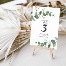 Invitación Hermosa mesa de boda con elegante follaje de eucal