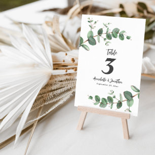 Invitación Hermosa mesa de boda con elegante follaje de eucal