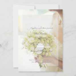 Invitación Hermosa novia con Boda de flores