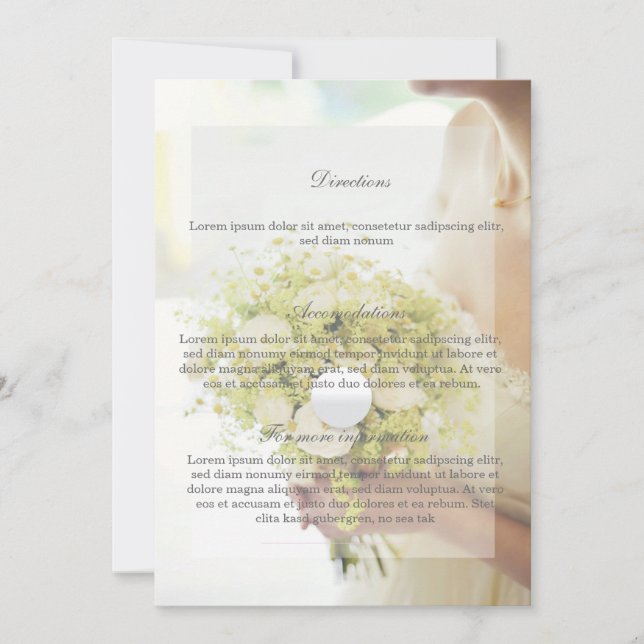 Invitación Hermosa novia con Boda de flores (Anverso)