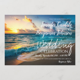 Invitación Hermosa ola oceánica Boda de playa de verano