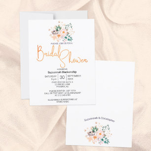 Invitación Hermosa Peach Begonia Greenerenery Bridal Shower