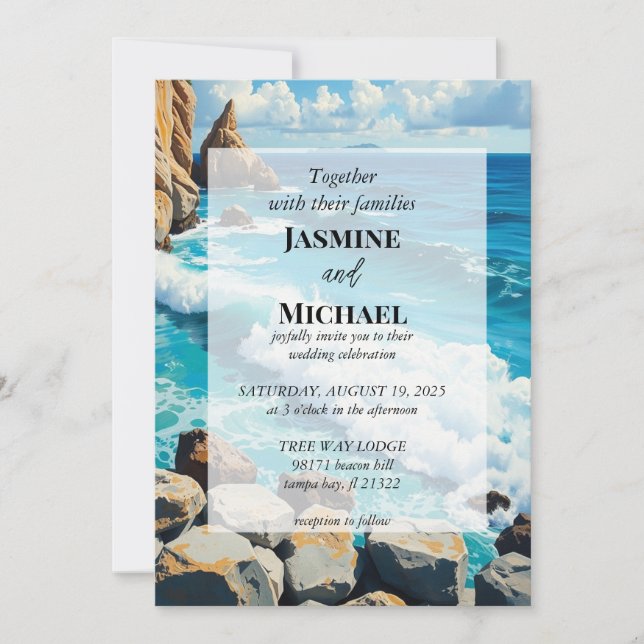 Invitación Hermosa Playa Azul (Anverso)