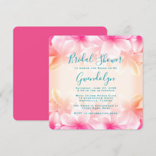 Invitación Hermosa Plaza de Ducha Bridal de Flores Hawaianas