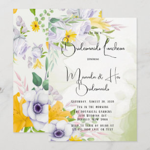Invitación Hermosa Primavera Mañana Noche Floral de Novias