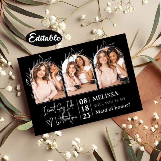 Invitación Hermosa propuesta de la dama de honor del Collage  (Subido por el creador)