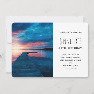 Invitación Hermosa puesta de sol en un tranquilo cumpleaños e
