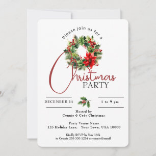 INVITACIÓN HERMOSA RESPIRACIÓN DE VACACIONES, FIESTA NAVIDAD