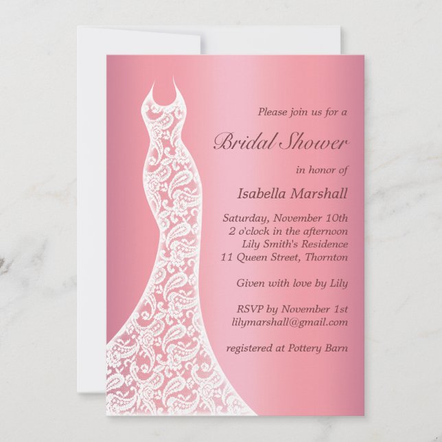Invitación Hermosa Rosa de oro Nodal Shower (Anverso)