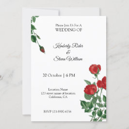 Invitación Hermosa Rosa Roja