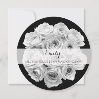 Invitación Hermosa Rose Bouquet Maid of Honor Card