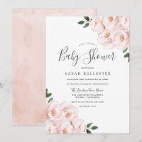 Hermosa Rubor suave Flores rosas Baby Shower