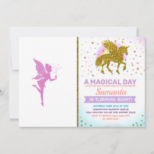 Invitación Hermosa silueta de hada chica