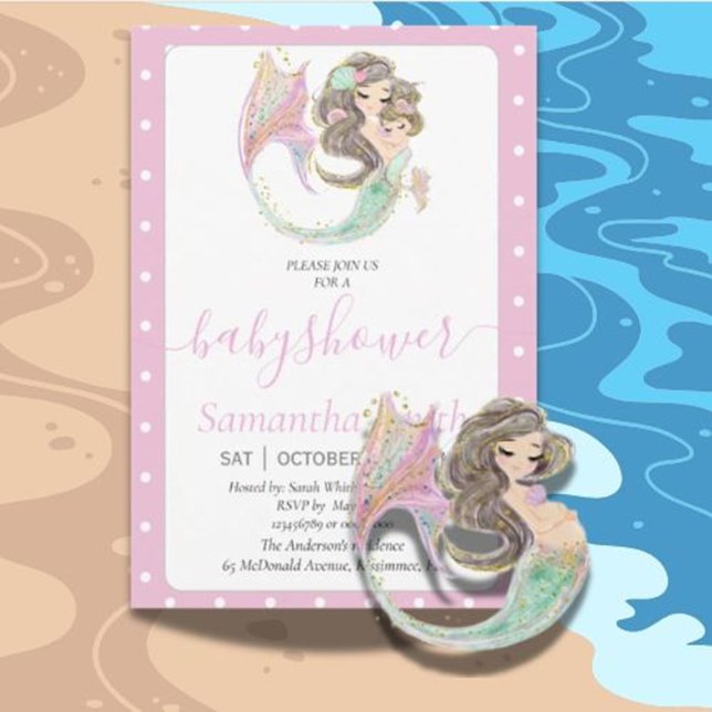Invitación Hermosa Sirena Bajo El Mar. (Create magical memories with our beautiful mermaid under the sea invitation)