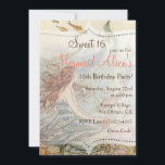 Invitación Hermosa Sirena Vintage Sweet 16 Birthday Invite<br><div class="desc">Todo el texto predeterminado se puede personalizar completamente con sus propias palabras, y también puede cambiar las fuentes, tamaños, ubicación de texto y colores del texto. Para cambiar sólo el texto, utilice la opción personalizarlo. Para realizar cambios más extensos, utilice la opción "personalizar it". Puede ser alterado fácilmente para adaptarse...</div>
