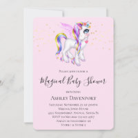Hermosa unicornio con Baby Shower Rainbow Mane