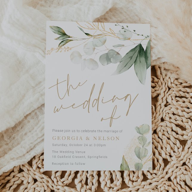 Invitación Hermosa vegetación deja Boda de oro (Subido por el creador)