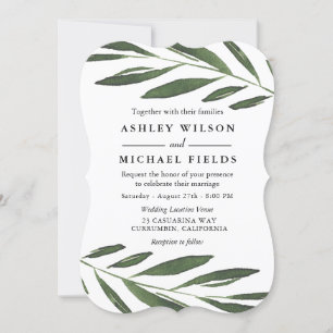 Invitación Hermosa vegetación Fern Leaf Boda moderno